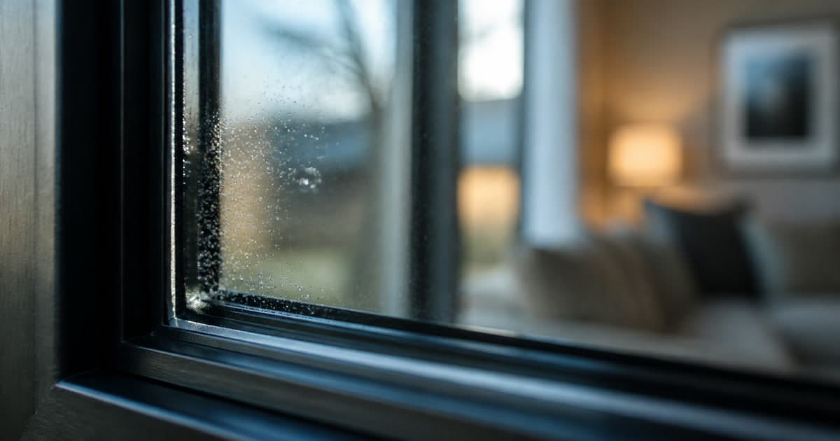 Close-up of security film applied to a residential window, showing a clear smooth finish after curing