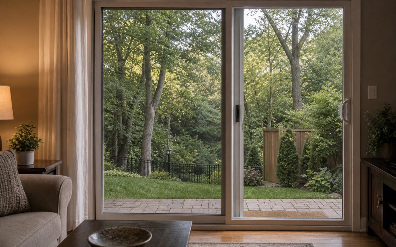 Rear yard of a GTA home backing onto a ravine showing tree line, low rear visibility and no adjacent neighbours